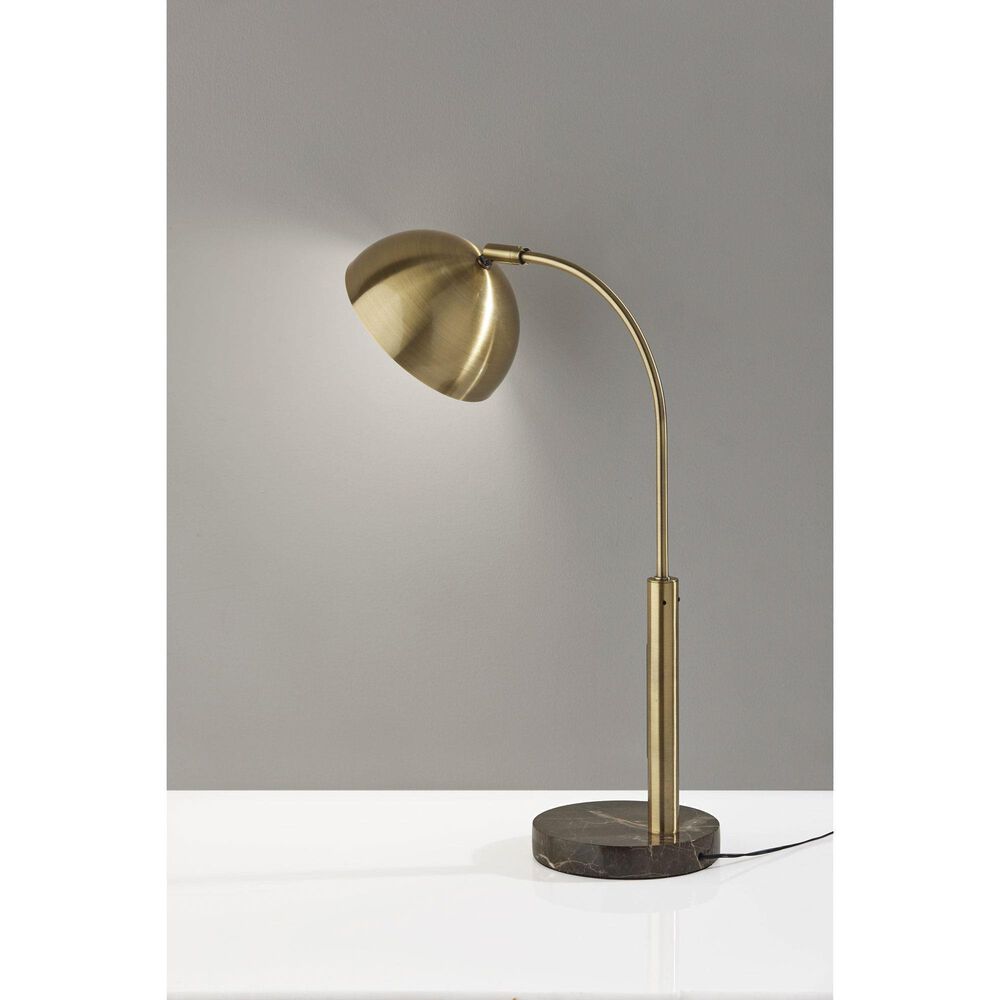 37B Bolton LED Desk Lamp with Smart Switch in Antique Brass and Brown, , large