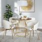 LumiSource Canary Contemporary Dining Table in Gold Metal and Walnut Wood by LumiSource, , large