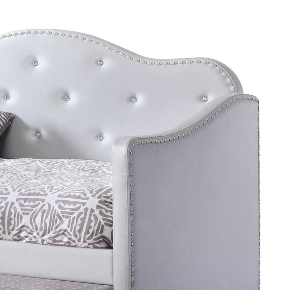 Pacific Landing Upholstered Daybed with Trundle in Pearl White, , large