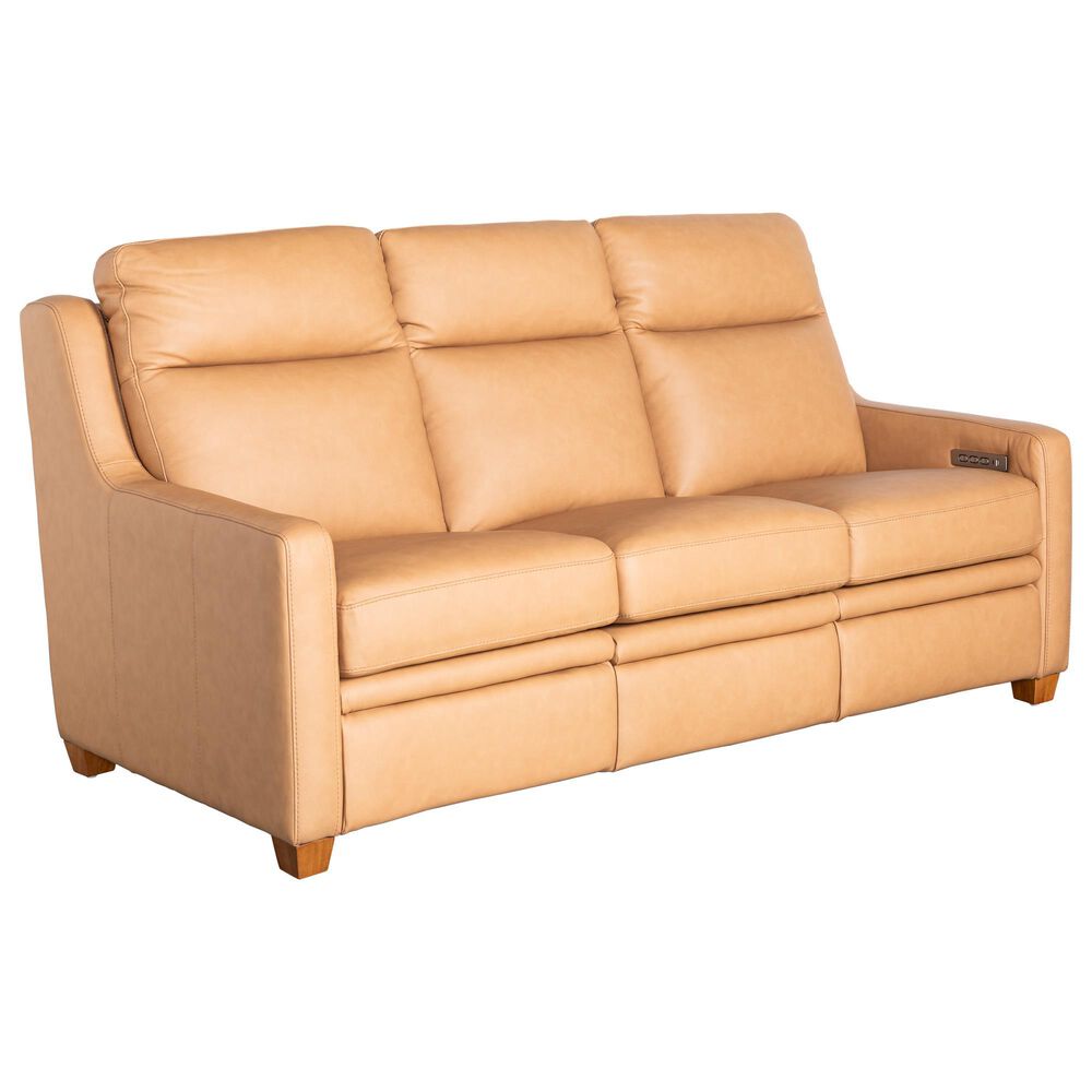Sovana Home Forli Leather Power Reclining Sofa with Power Headrests in Camel, , large
