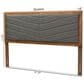 Baxton Studio Iden Queen Panel Headboard with Dark Grey Fabric in Walnut Brown, , large