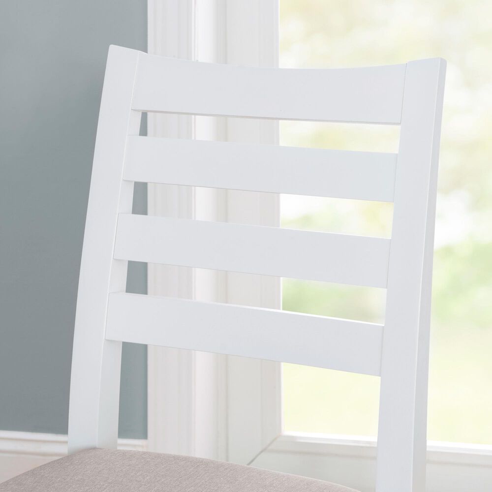 Linon Home Decor Flynn 22" Counter Stool with Light Grey Cushion in White, , large