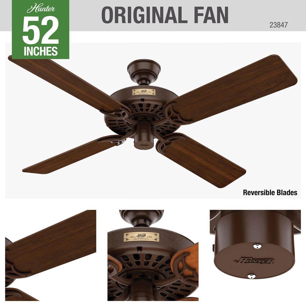 Hunter Original 52&quot; Outdoor Ceiling Fan in Chestnut Brown, , large