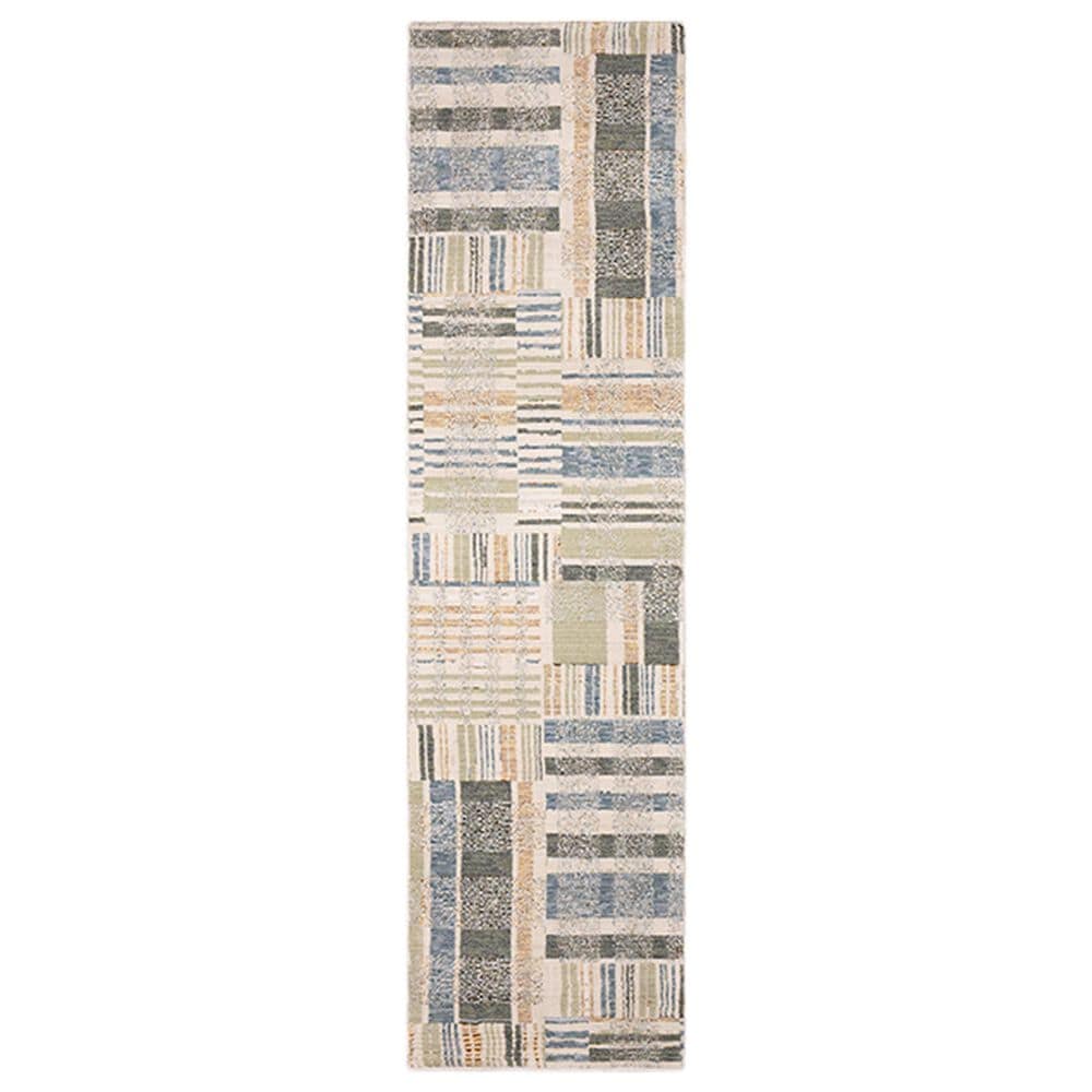 Oriental Weavers Atlas Geometric 752E0 2"3" x 8" Blue and Green Runner, , large