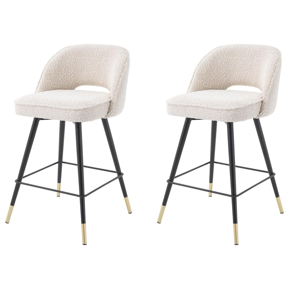 Eichholtz Cliff Counter Stool in Black and Brass (Set of 2), , large