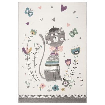Safavieh Carousel CRK187 6"7" x 9" Ivory and Pink Kids  Area Rug, , large