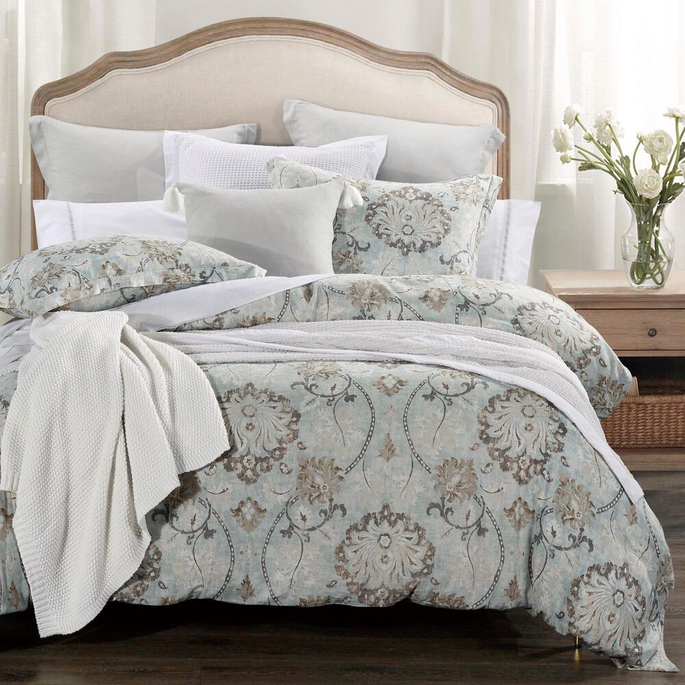 HiEnd Accents Dalia 3-Piece Super King Comforter Set in Powder Blue and Crisp White, , large
