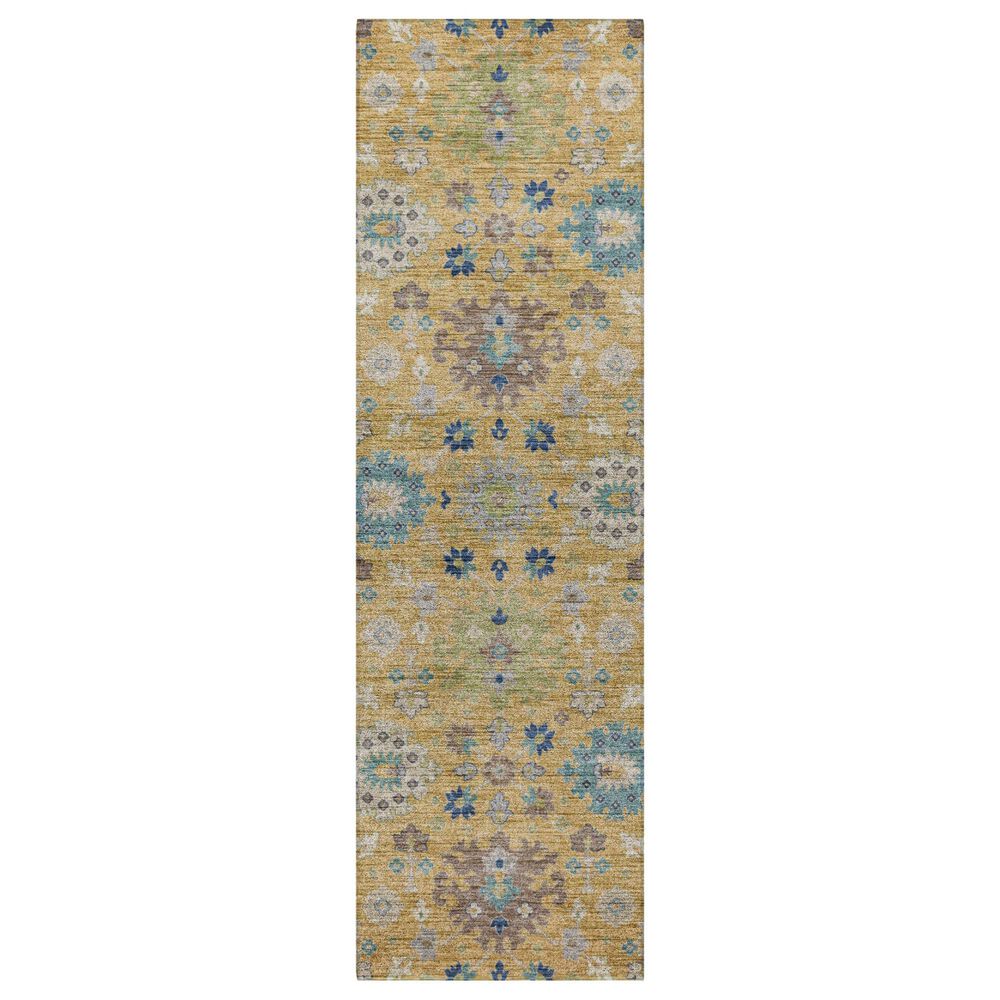 Dalyn Rug Company Silk Road Turmeric, Gold, Blue, Copper, Ivory, Taupe and Aloe 2"3" x 7"6" Runner, , large