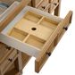 James Martin Malibu 72" Double Bathroom Vanity in Amber Birch with Single Hole 3 cm White Zeus Quartz Top and Rectangular Sinks, , large