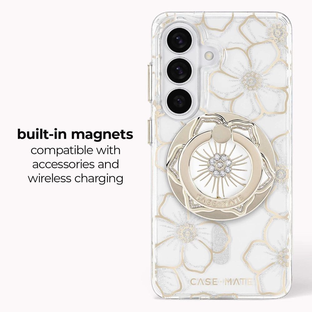 Case-Mate Floral Gems Case with Magnet for Samsung Galaxy S26 in Gold, , large