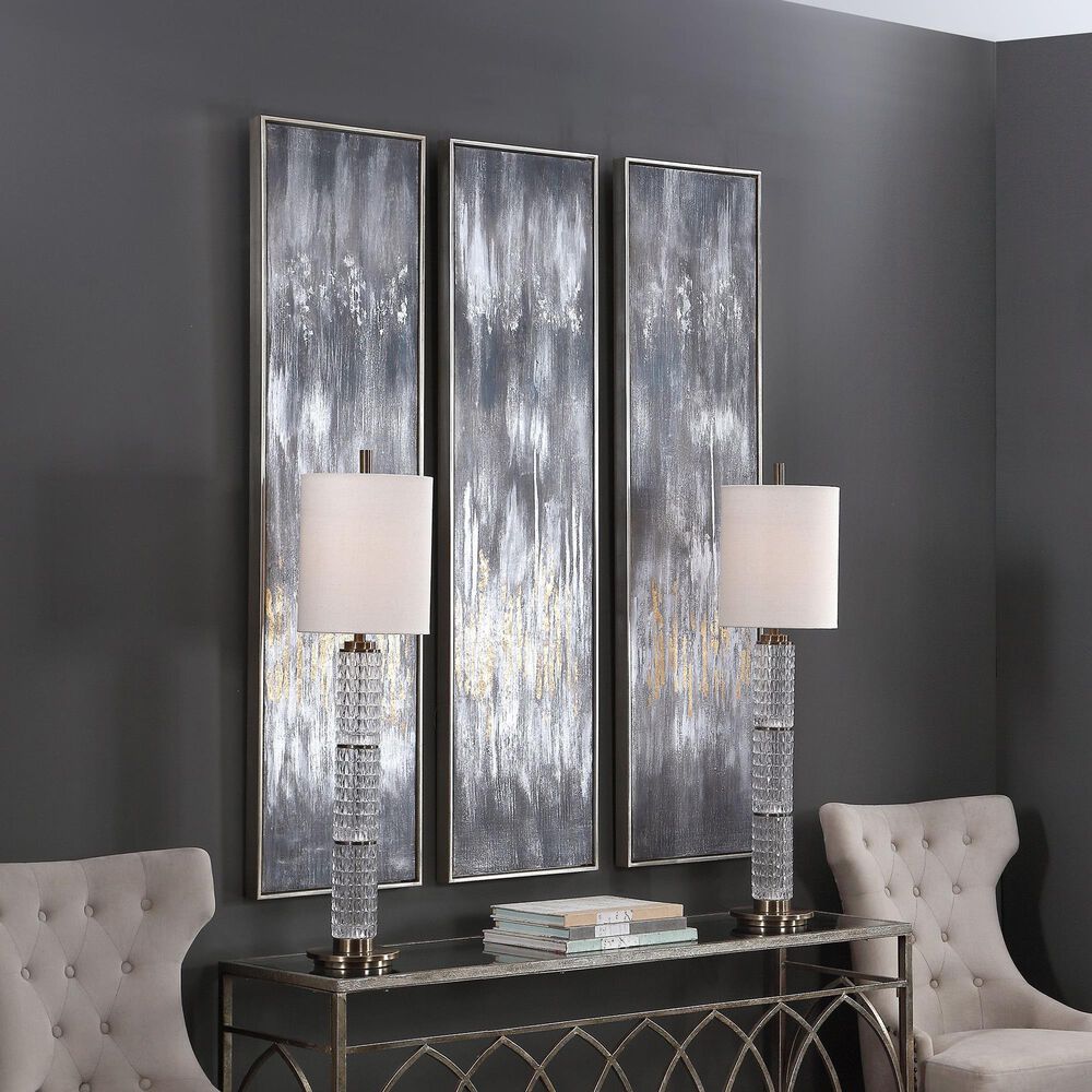 Uttermost Gray Showers Canvas &#40;Set of 3&#41;, , large