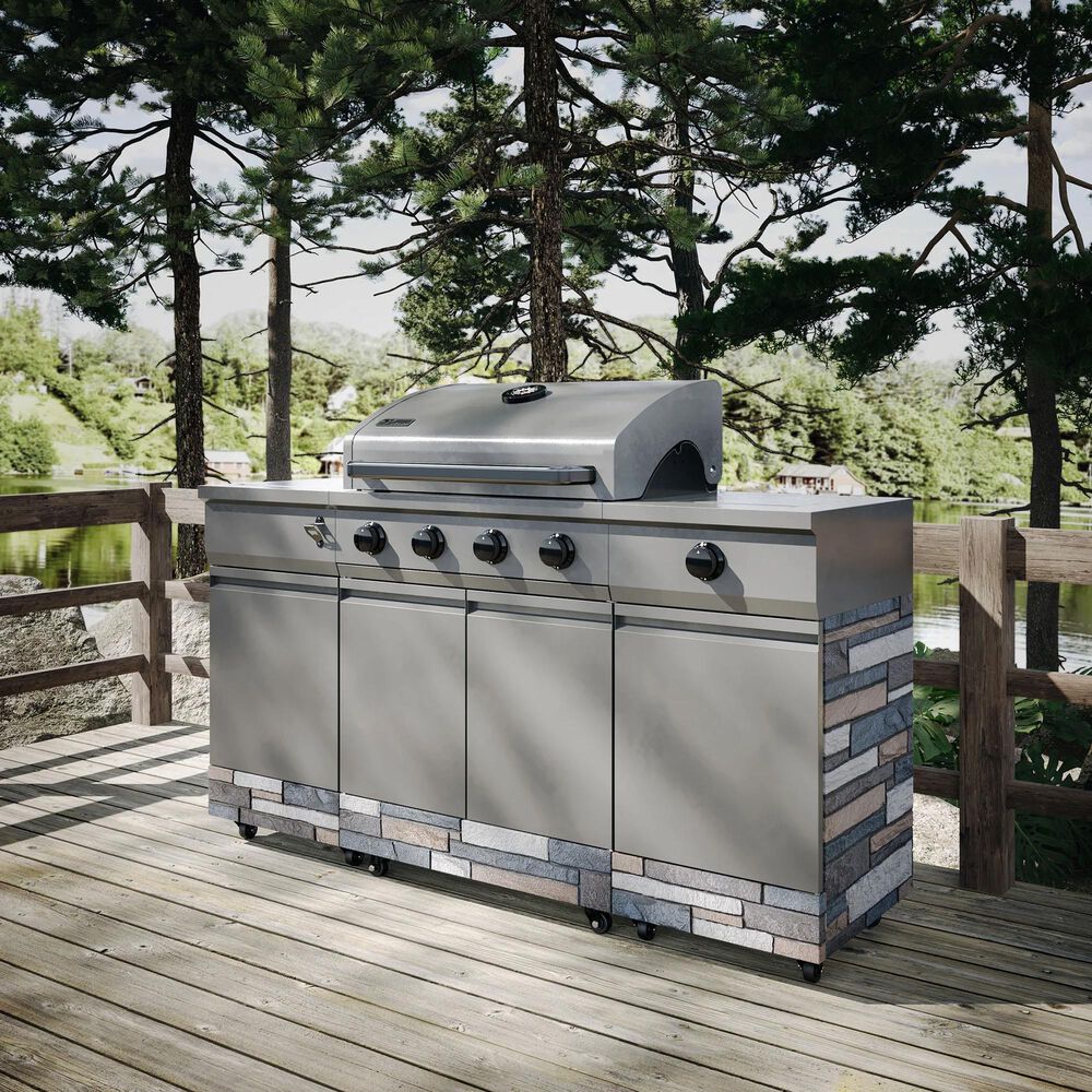 Tytus Fresno 5-Burner LP/NG Convertible Grill in Gunmetal Gray and Ash Stone, , large
