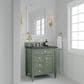 James Martin Vanities Brittany 30" Single Bathroom Vanity in Smokey Celadon with 3 cm Charcoal Soapstone Quartz Top and Rectangular Sink, , large