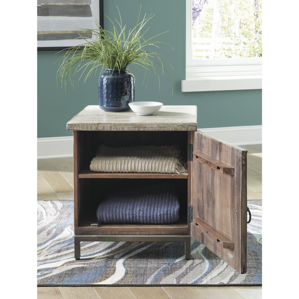 Ashley Laddford Accent Cabinet in Antique Brown and Whitewash, , large