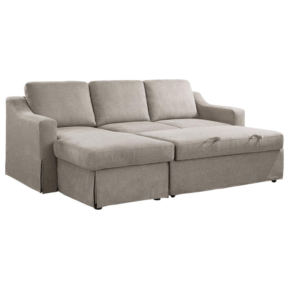 Lifestyle Solutions Haddington Stationary Convertible Sleeper Sofa with Chaise in Flax, , large