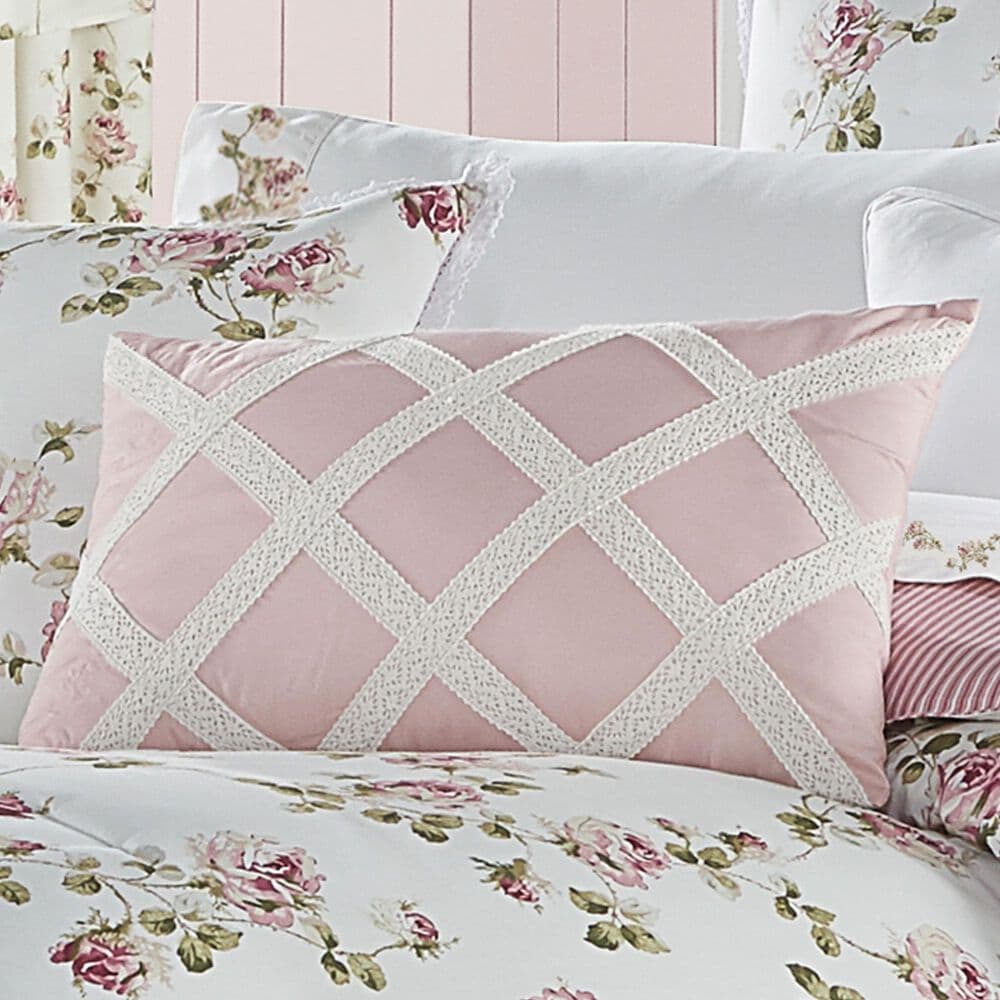 J. Queen New York Rosemary 13&quot; x 19&quot; Lumbar Pillow in Rose and Ivory, , large