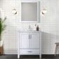 Lexora Home Jacques 30" Single Bathroom Vanity Cabinet Only in White and 28" Mirror, , large