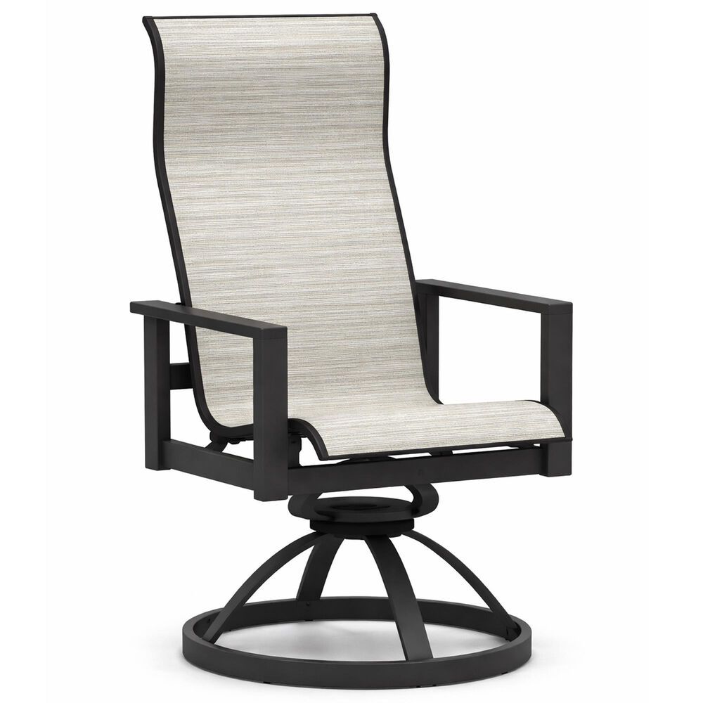 Homecrest Elements High Back Dining Swivel Rocker Sling Chair with Cameo II Fabric in Carbon, , large