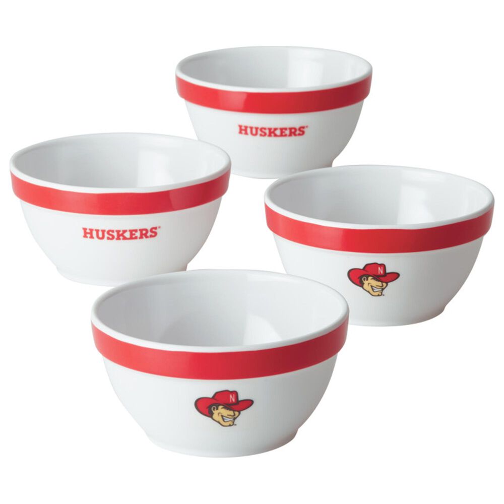 Nebraska Cornhuskers 4-Piece Party Bowls in White, , large