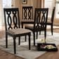 Baxton Studio Cherese Side Chair with Sand Cushion in Espresso Brown (Set of 4), , large