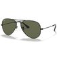Ray-Ban Aviator Classic Sunglasses with Green Polarized Lenses in Polished Black, , large