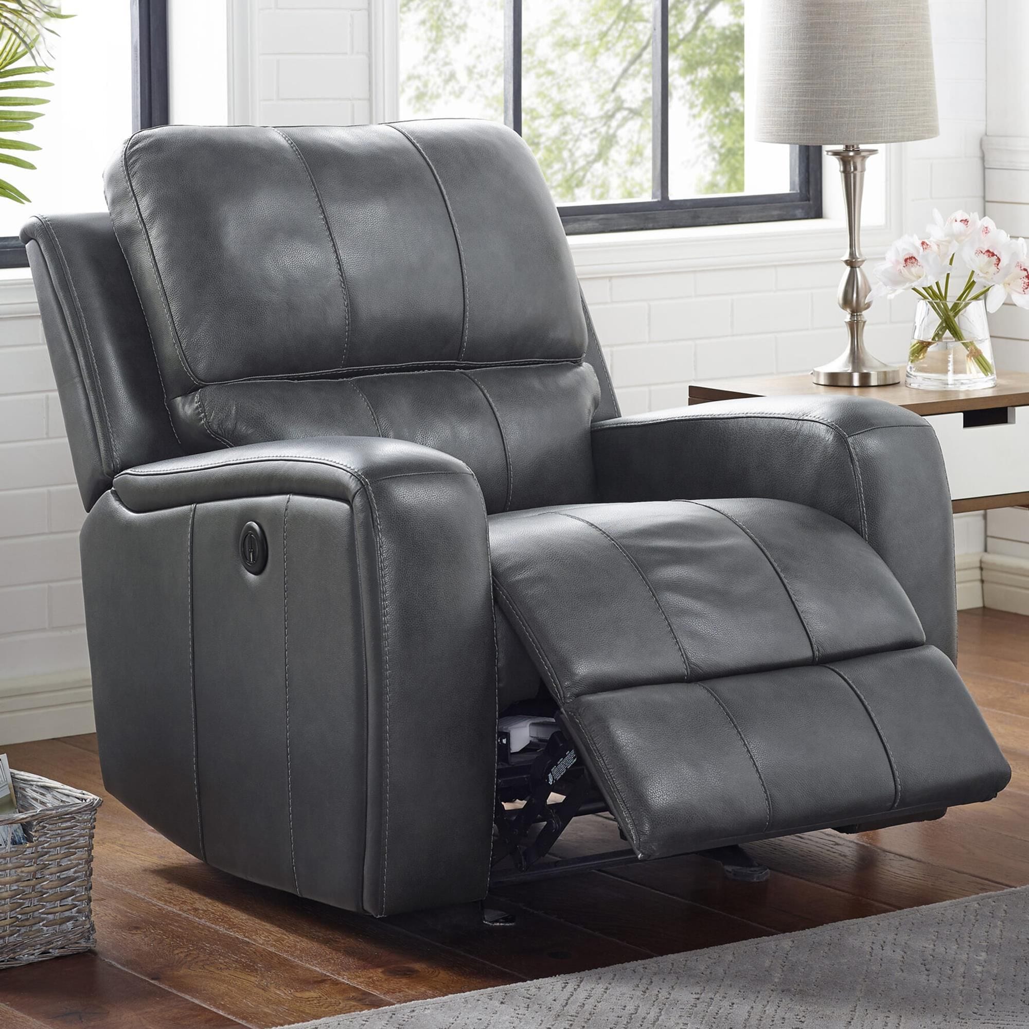 New Heritage Design Linton Power Glider Recliner in Dark Gray NFM