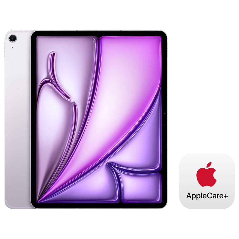 Apple 13-Inch iPad Air M3 Chip Wi-Fi + Cellular 256GB in Purple (Latest Model) with 2-Year AppleCare+, , large