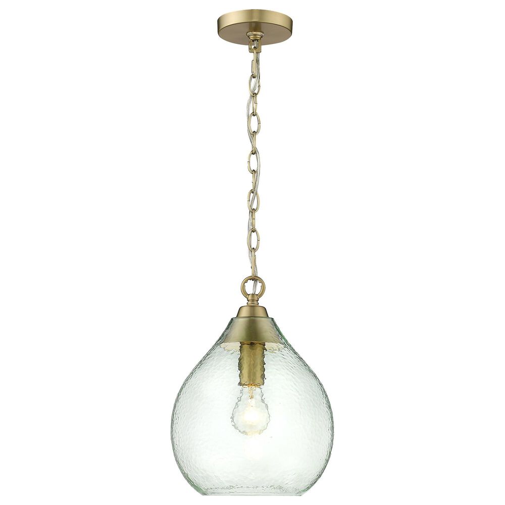 Golden Lighting Ariella Small Pendant in Brushed Champagne Bronze with Seafoam Hammered Glass, , large