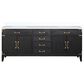 Lexora Home Laurel 80" Double Bathroom Vanity in Black Oak with White Quartz Top and Rectangular Sinks, , large