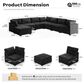 Noviland HOMLUX 8-Piece Mod L-Sectional with Chaise in Black, , large