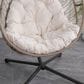 Hearth and Haven Outdoor Egg Chair with Frame Beige in White, , large