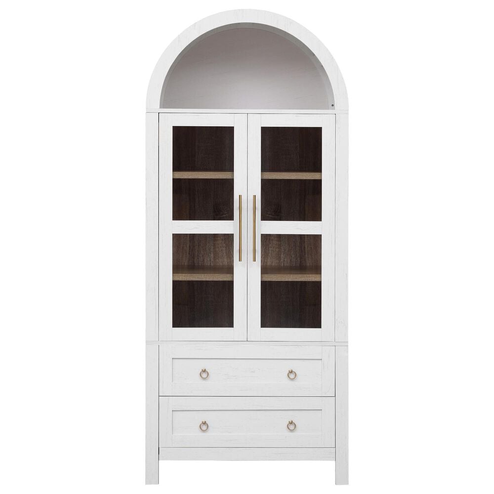 HOMLUX 71" Arched Kitchen Pantry Cabinet in White, , large