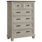 Mayberry Hill Farmington 5-Drawer Chest in Medium Brown and Washed Stone, , large