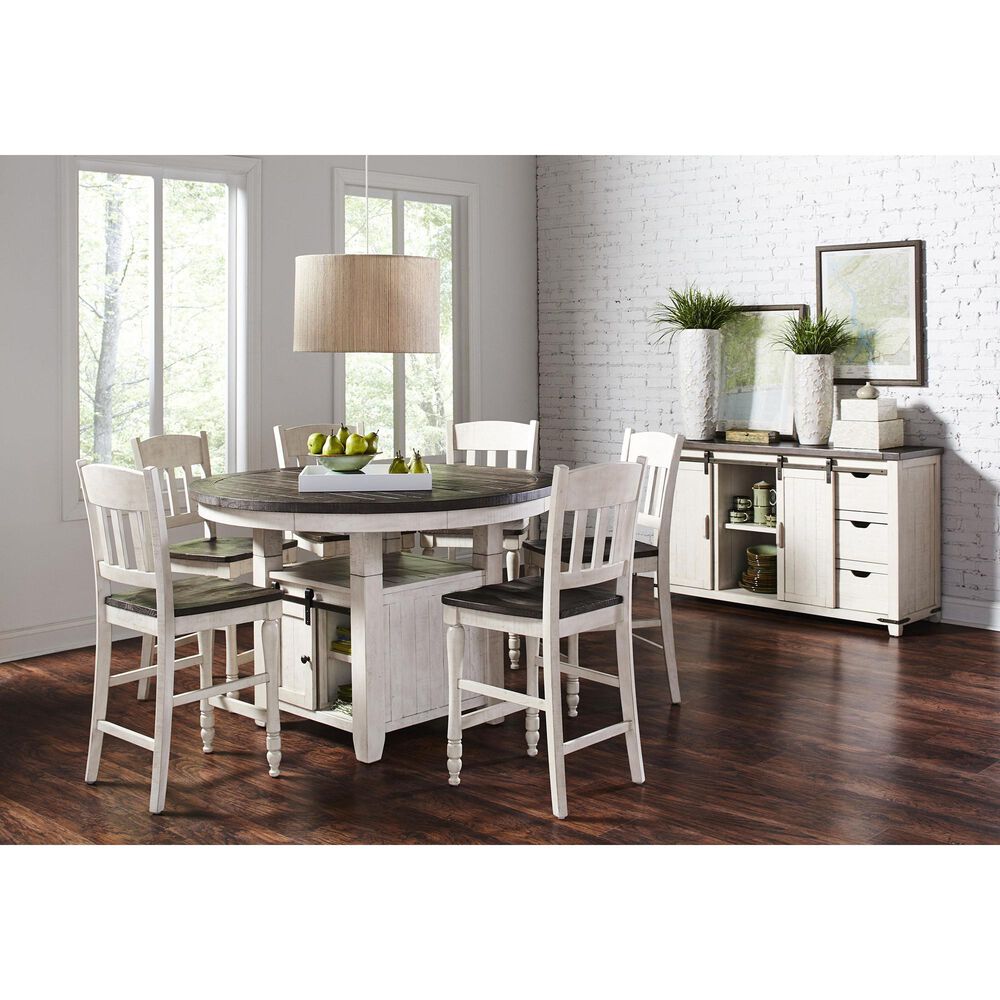 Waltham Madison County Adjustable Height Round Dining Table in Vintage