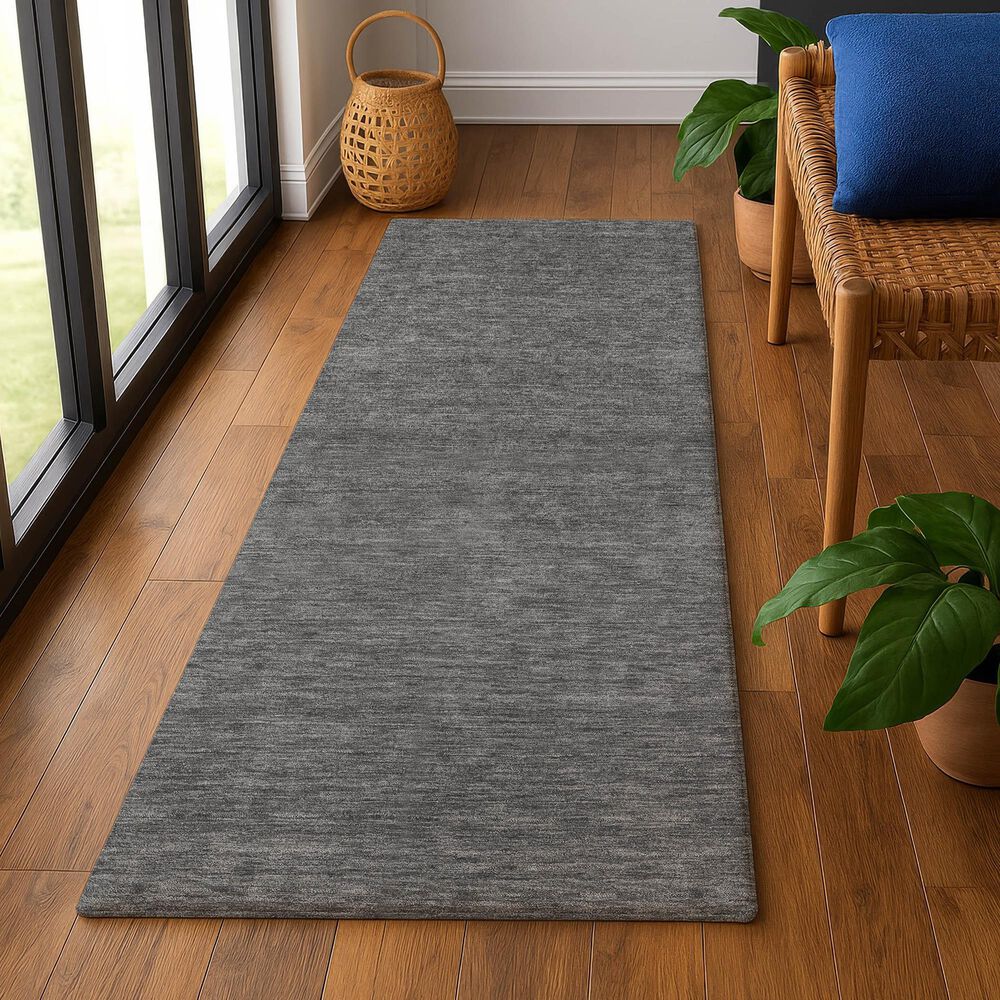 Dalyn Rug Company Soft Essentials Solid Graphite 2'3" x 7'6" Runner, , large