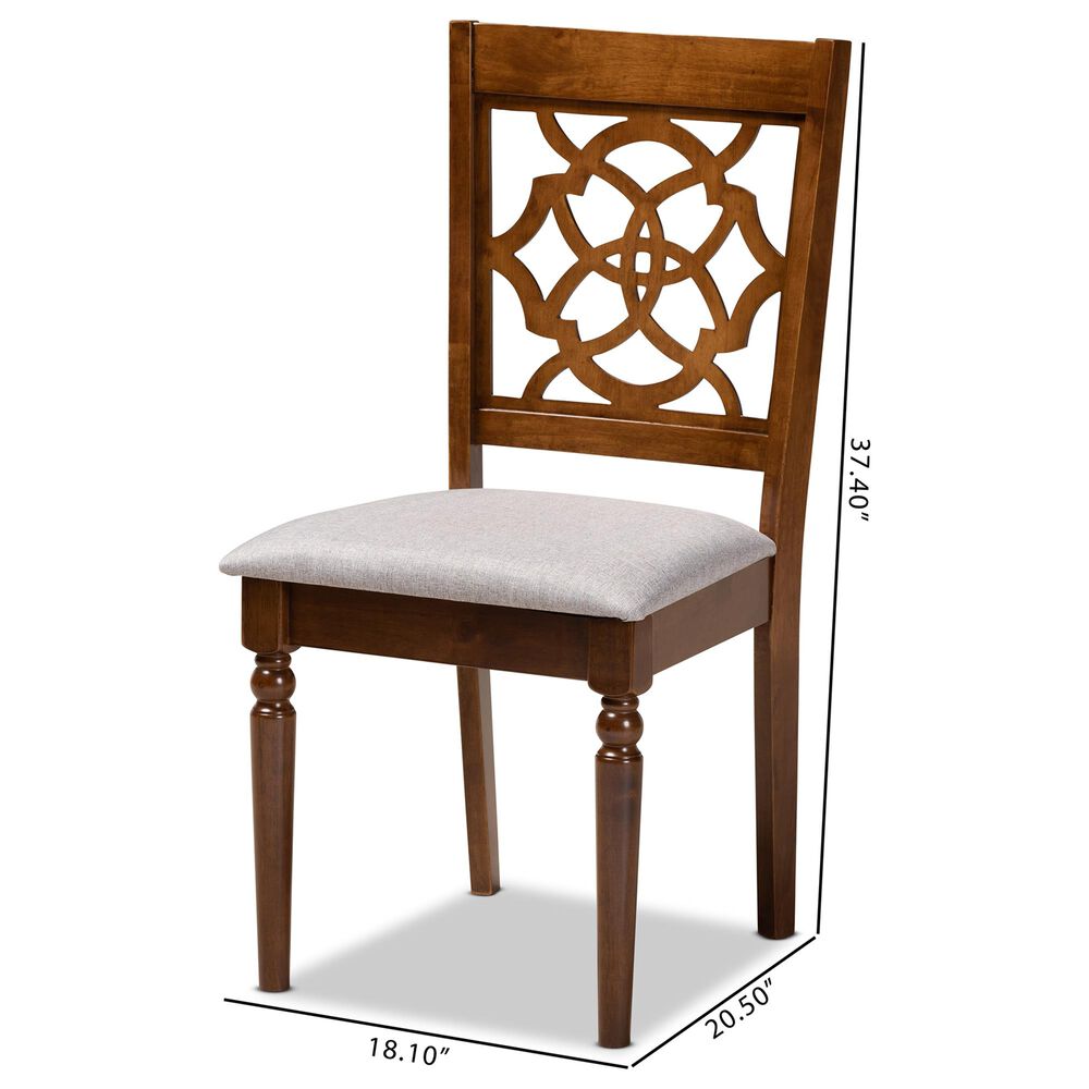 Baxton Studio Lylah Dining Chair in Grey and Walnut &#40;Set of 4&#41;, , large