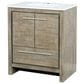 Lexora Home Lafarre 30" Single Bathroom Vanity in Rustic Acacia with 2 cm White Quartz Top and Rectangular Sink, , large