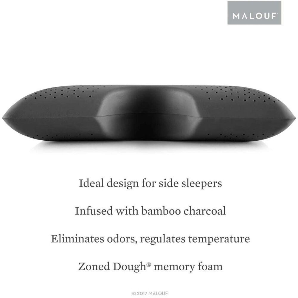 Malouf Queen Shoulder Bamboo Pillow in Charcoal Nebraska Furniture Mart