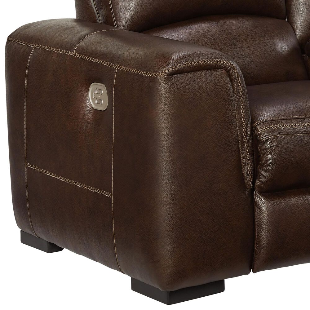 Ashley Alessandro Power Reclining Console Loveseat in Walnut, , large