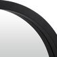 Maple and Jade 32" Round Wood Wall Mirror in Matte Black, , large