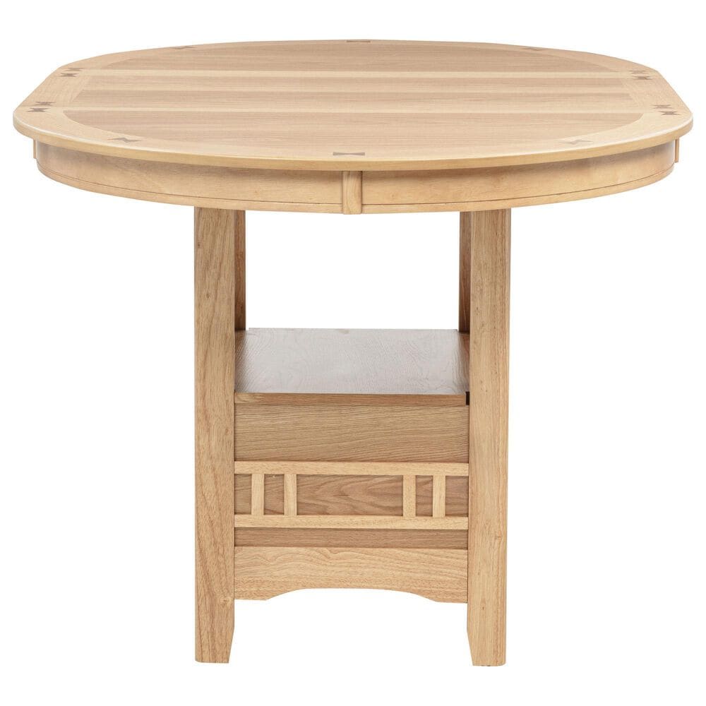 Pacific Landing Lavon 5-Piece Oval Counter Height Dining Set in Light Oak, , large