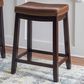 Linon Home Decor Claridge Counter Stool with Cognac Cushion in Dark Brown, , large