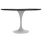 Leisuremod LeisureMod Verve Collection 48 Round Dining Table, White Base with Black MDF Top, , large