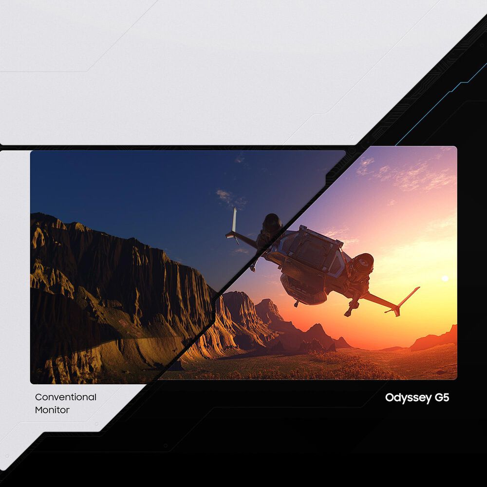 Samsung 34&quot; Odyssey G5 Gaming Monitor with 1000R Curved Screen in Black, , large