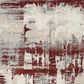 Nourison Maxell MAE14 5"3" x 7"3" Ivory and Red Area Rug, , large