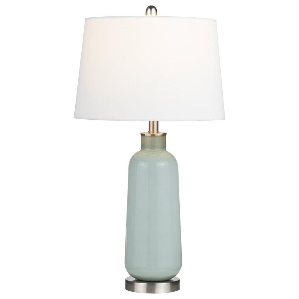 Crestview Collection Glass Table Lamp in Green and Nickel, , large
