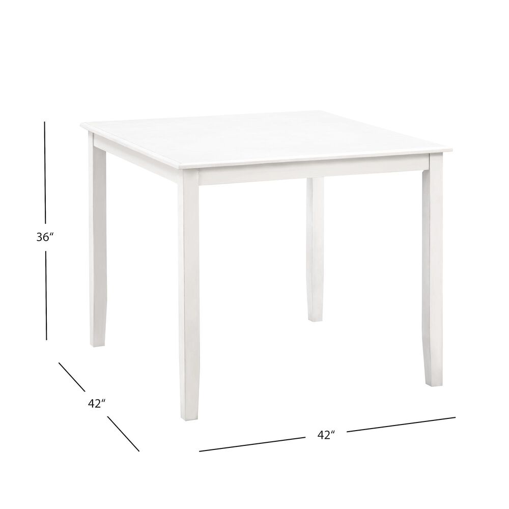 Abbyson Walker 5-Piece Square Counter Height Dining Set in White , , large