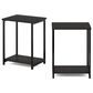 HOMLUX 2-Tier Metal Frame End Table with Open Shelf in Espresso and Black (Set of 2), , large