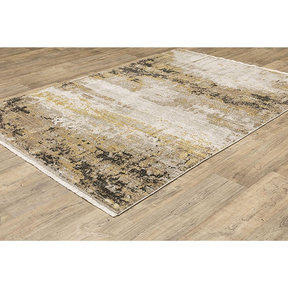 Oriental Weavers Bauer Abstract Silence 6&#39;7&quot; x 9&#39;6&quot; Gold Area Rug, , large
