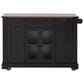 HOMLUX 53" Kitchen Island with Two Tempered Glass Cabinet Door in Black, , large